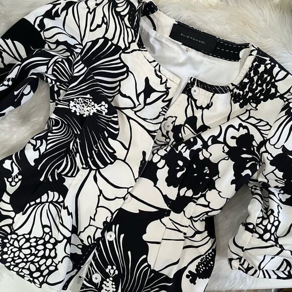 NEW Elie Tahari Tailored Hourglass Floral Statement Career Suit Jacket 4 NWOT - Picture 8 of 16